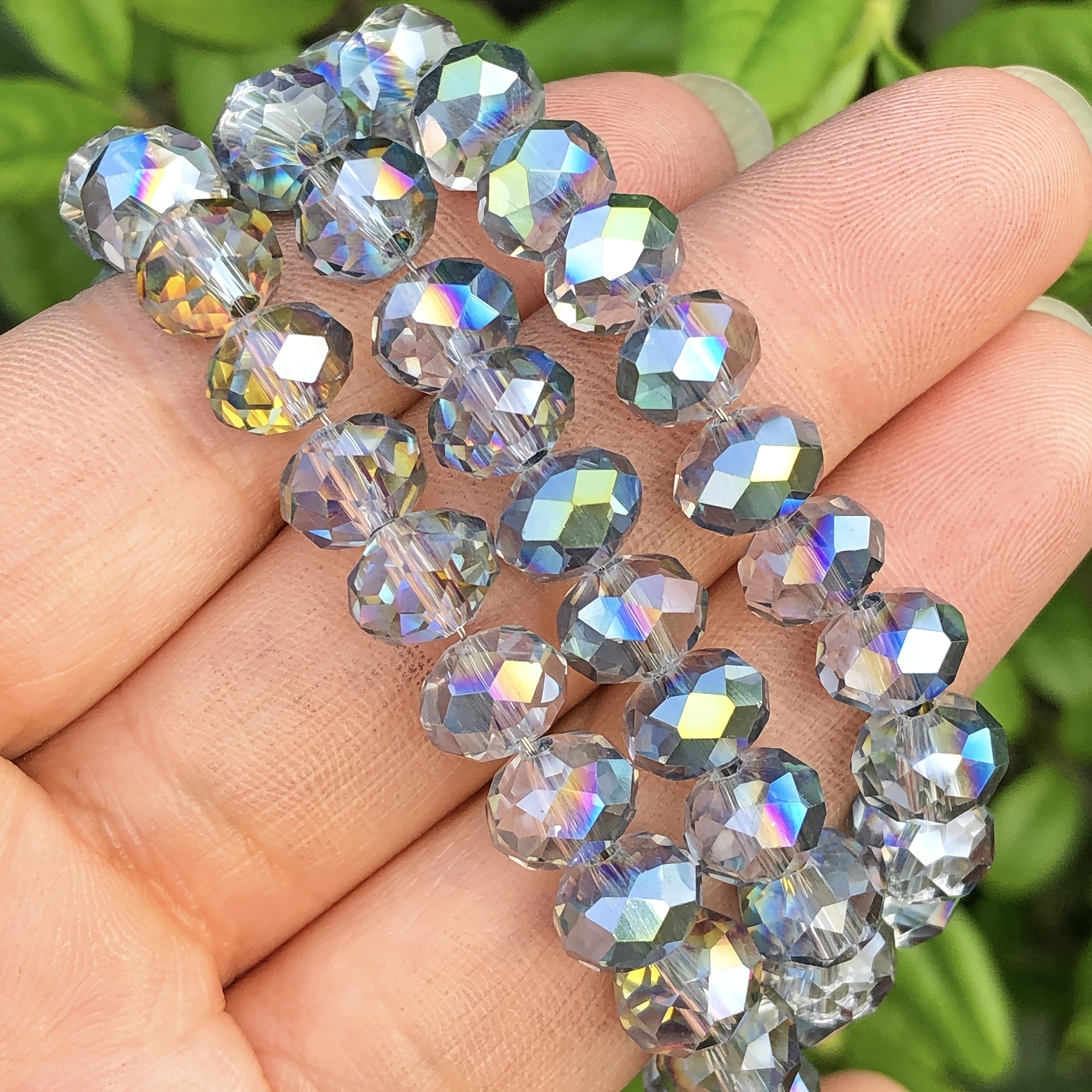 Diameter Crystal Beads Ab Rainbow Plated Faceted Glass Beads - Temu