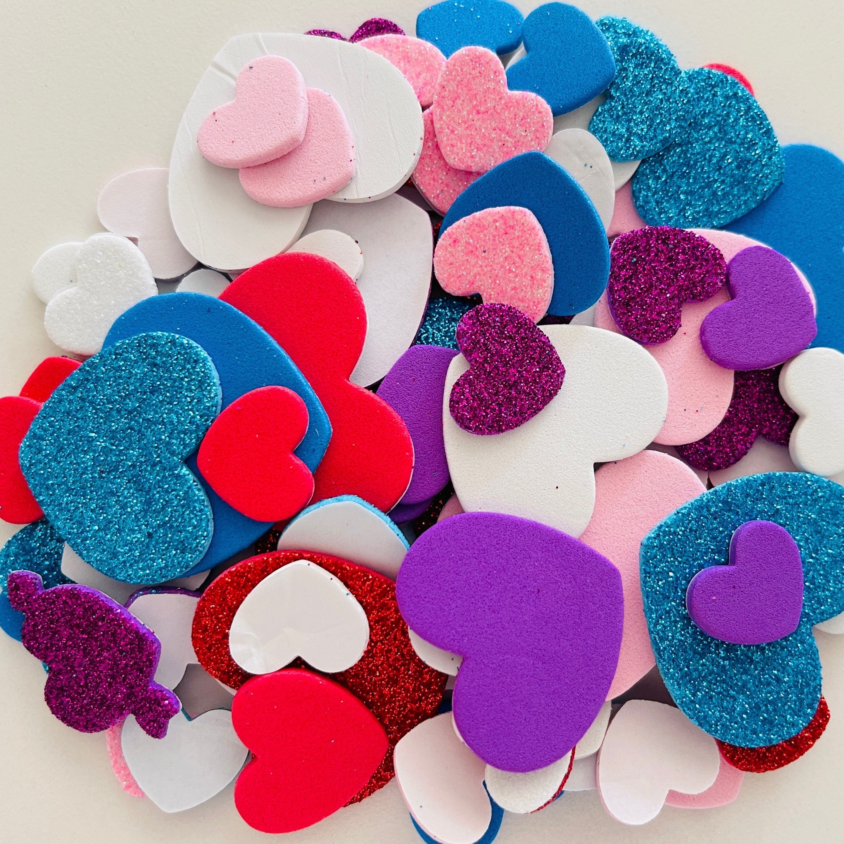 Pegatinas de espuma para el día de San Valentín, diseño de corazón surtido  de animales en forma de magdalena, calcomanías autoadhesivas para tarjetas