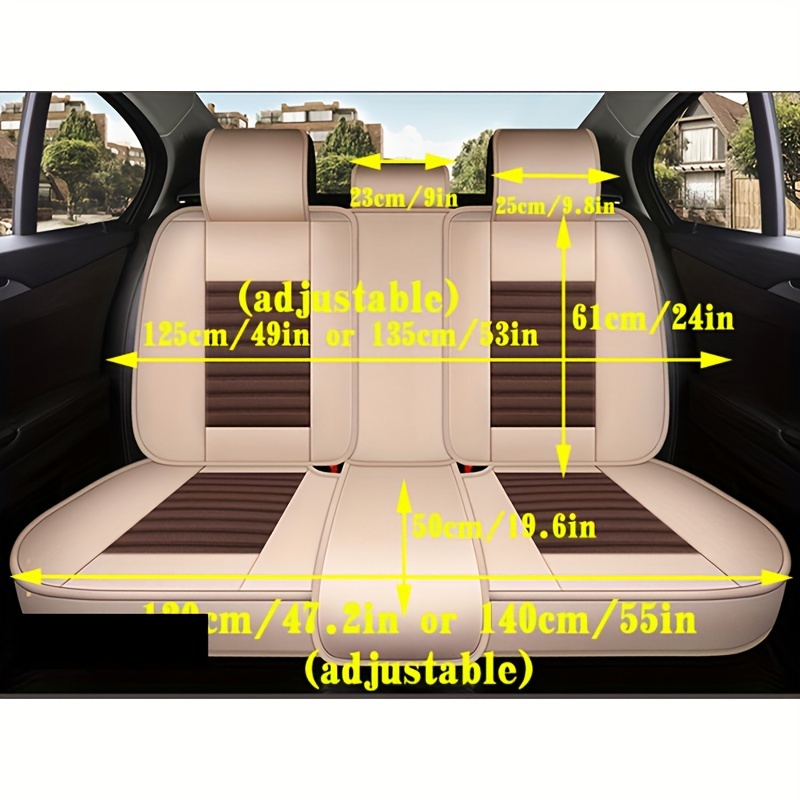 Linen Car Seat Cover Four Seasons General Car Seat Cushion - Temu