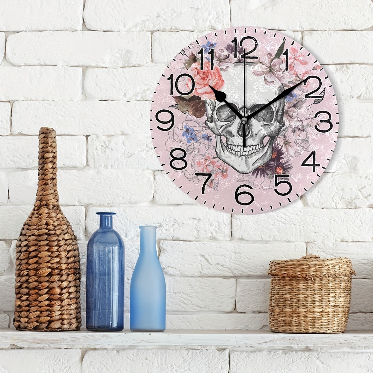 1pc Reloj Pared Granja Caballos Redondo Reloj Cocina No Hace