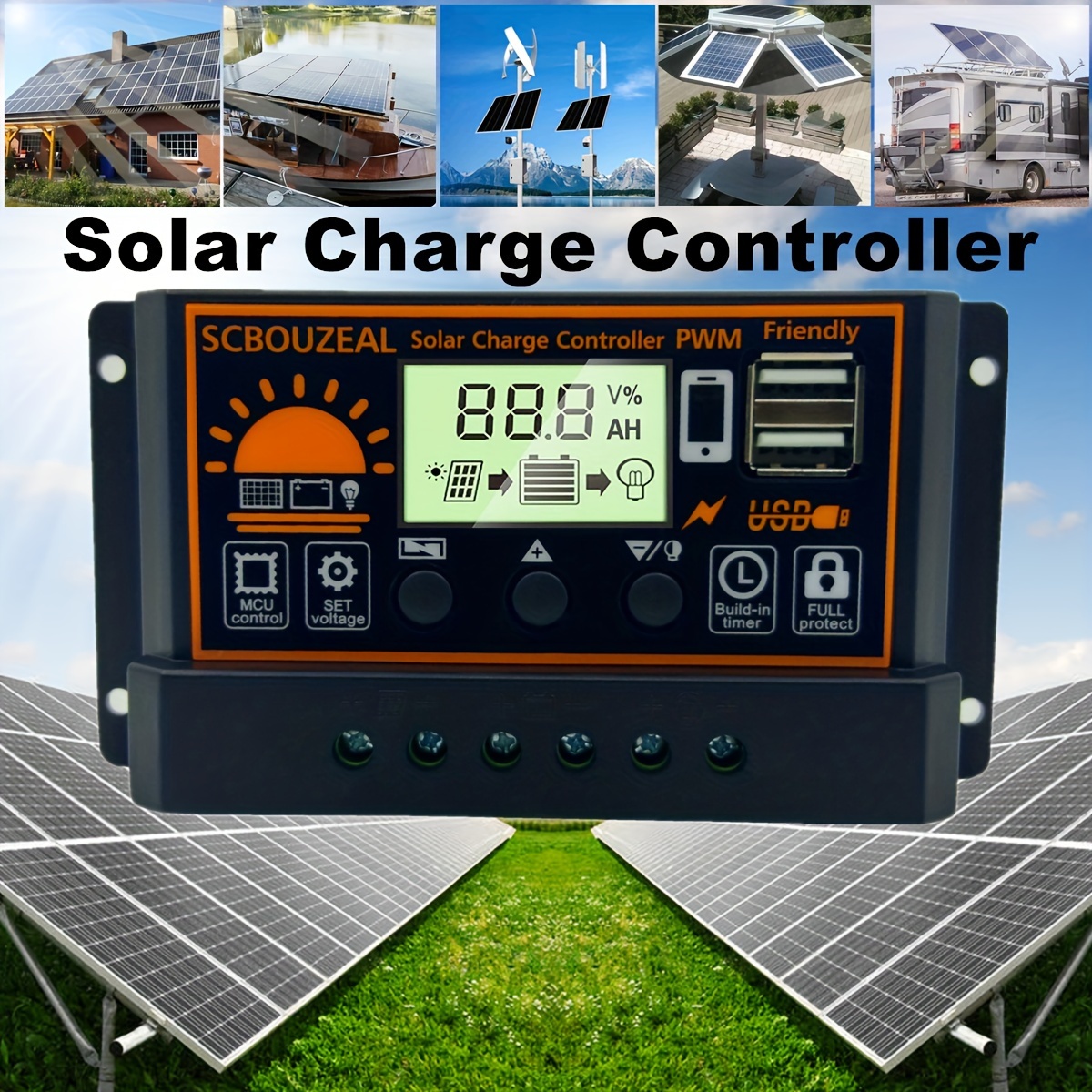 Cargador Controlador Carga PWM Panel Solar 60A 12V/24V - Electronilab