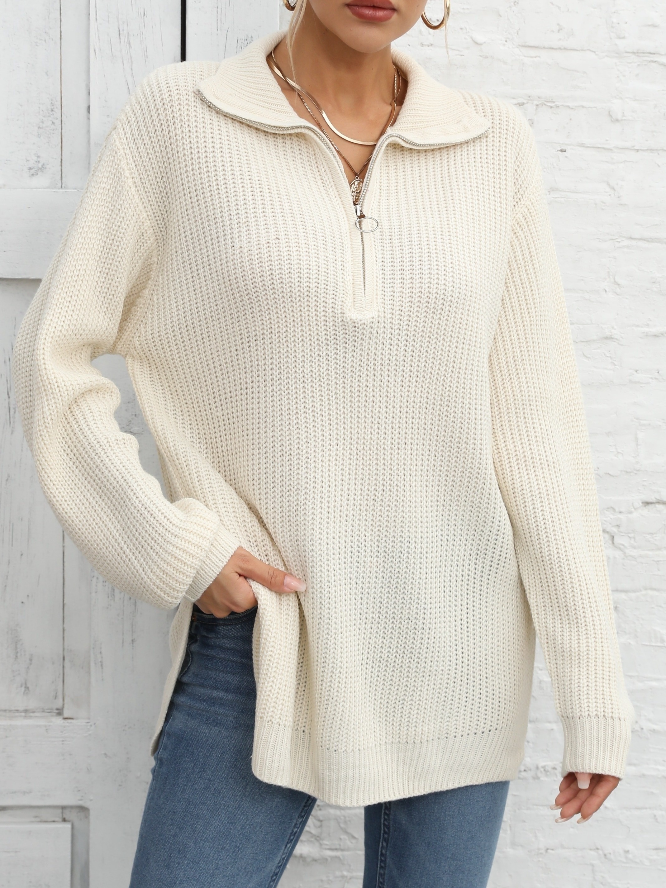 Side zipper sweater womens online