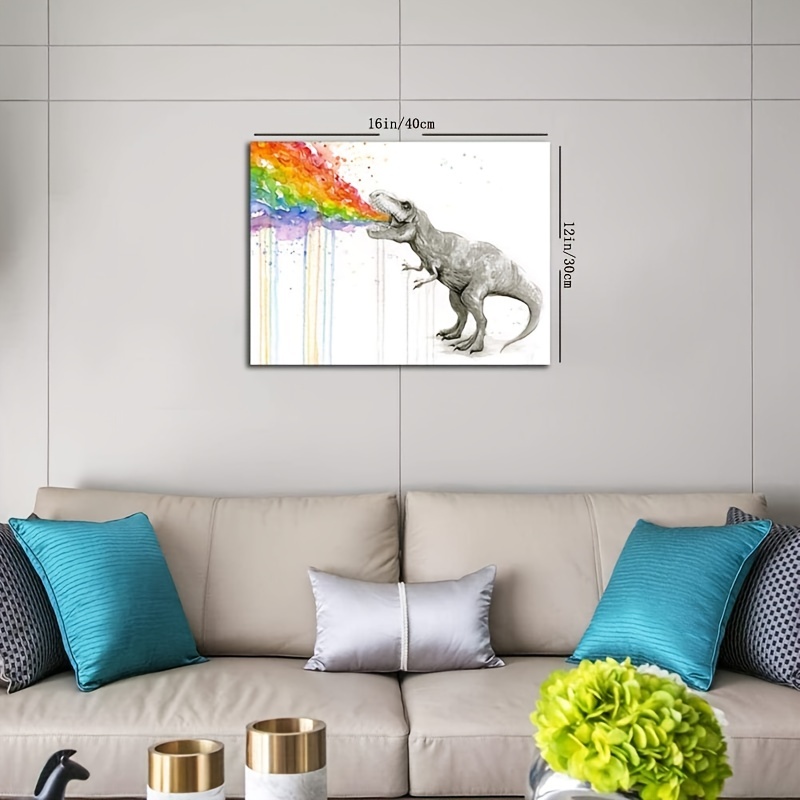 Prints Painting Dinosaur Wall Art Unframed Black And White - Temu