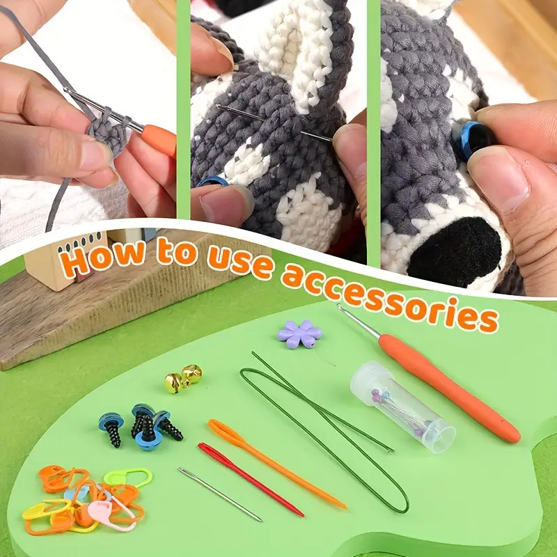 Easy Yarn Crochet Kit For Beginners(grey Dog), Crochet Animal Kit, Complete  Crochet Starter Kits For Adults With Step-by-step Video Tutorials Crochet  Hook For Christmas Birthday Gifts, High-quality & Affordable