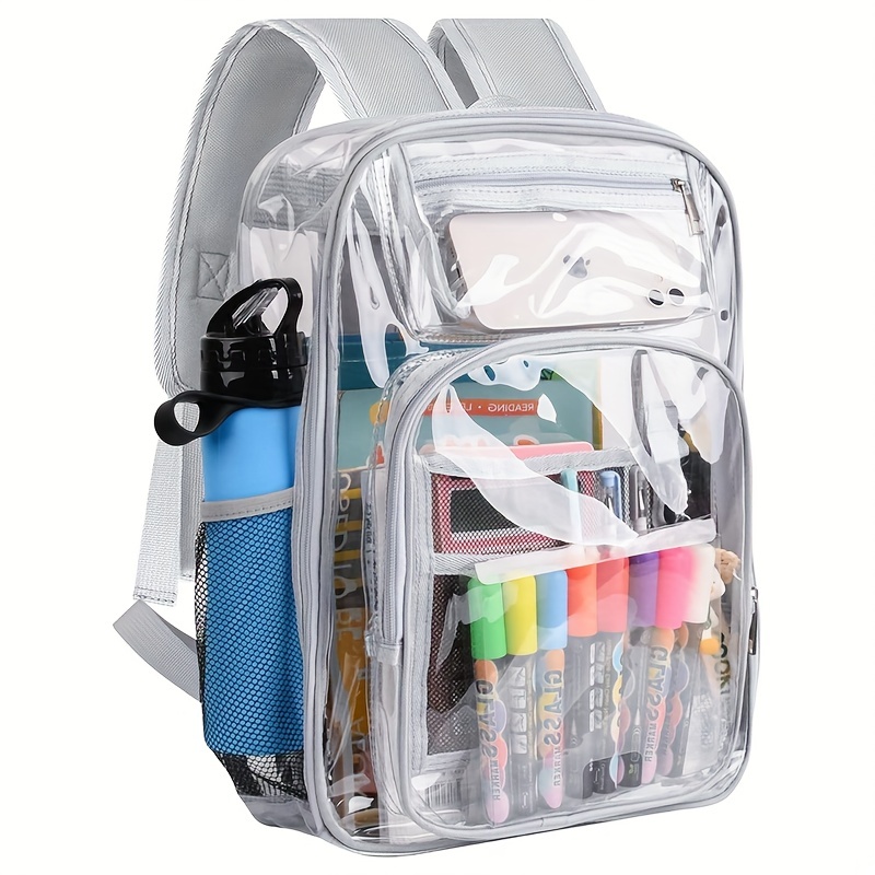 Clear Backpack, Heavy Duty Transparent Bookbag for Girls  Women, Cute School See Through Backpacks for Teens Elementary - Black