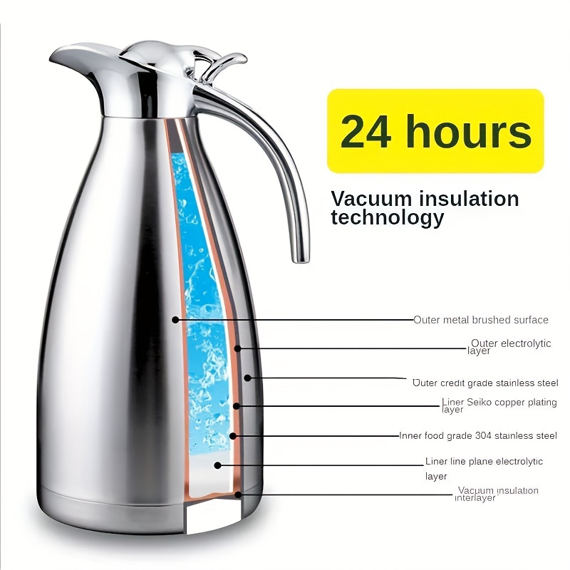 1pc Stainless Steel Insulated Kettle Household Water Insulation Kettle -  Home & Kitchen - Temu