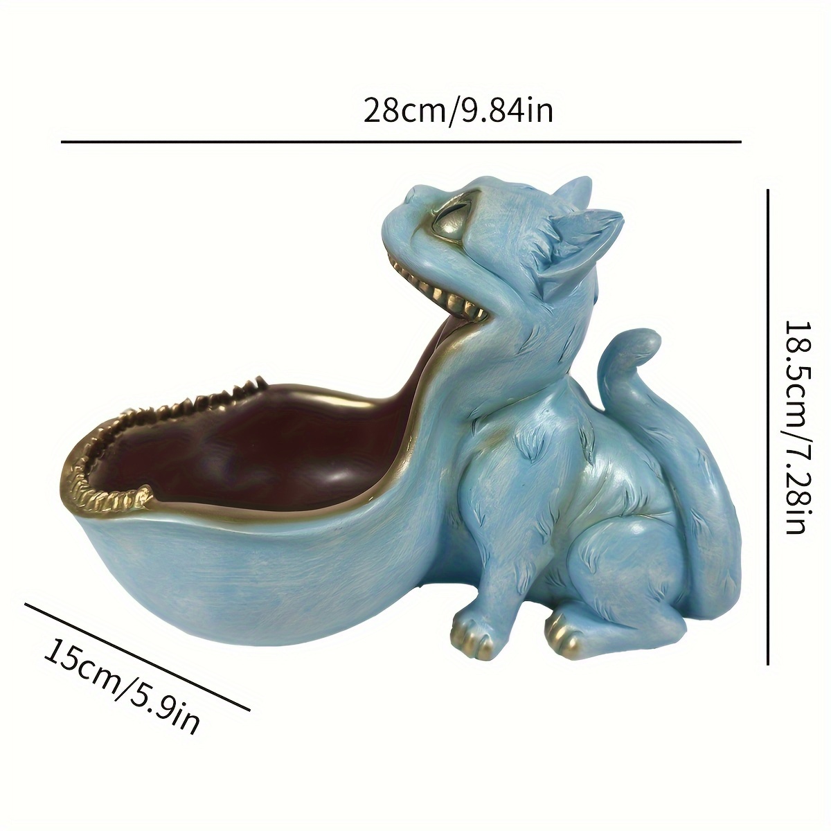 Halloween Candy Bowl Large Cat Statue Candy Tray Desk Wide - Temu