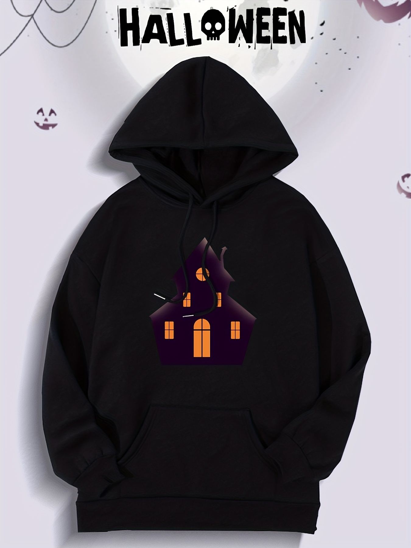 Pull à Capuche avec Imprimé de Dessin Animé pour Femme, Haut avec Lettres  du 50e Château