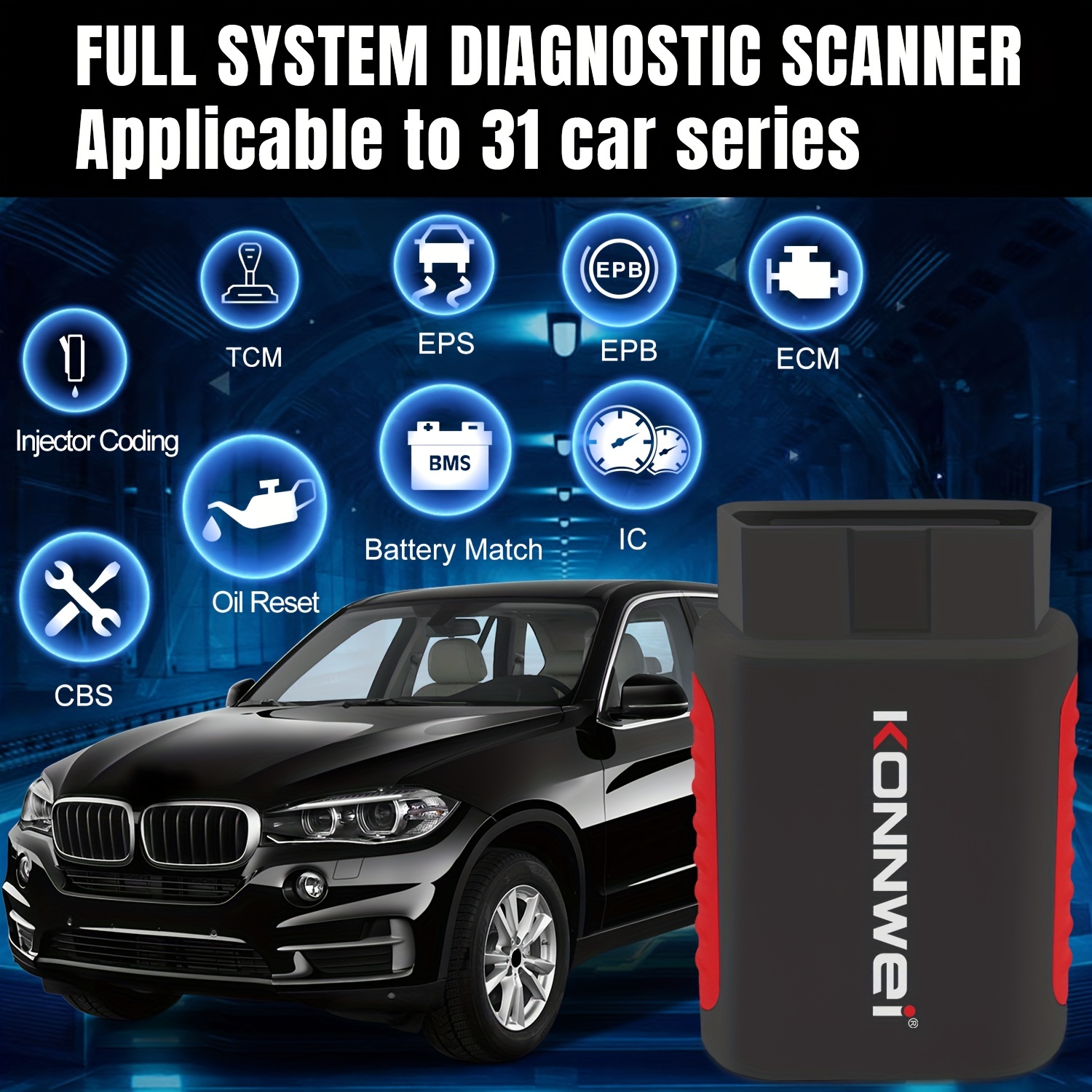 KONNWEI OBDII Scan Tool for BMW Vehicle Universal Car & Full System  Diagnostic Scanner