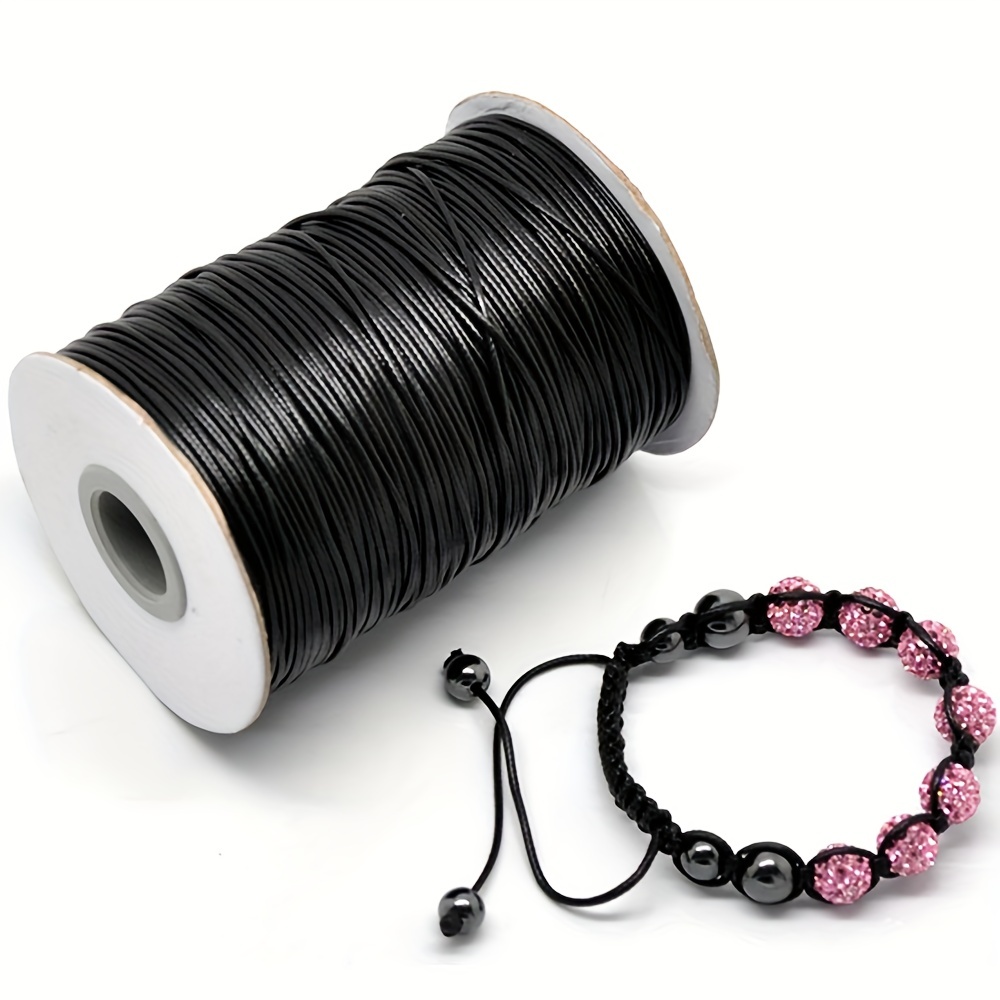 Black Waxed Cord Waxed Thread String Strap Necklace Rope Diy - Temu