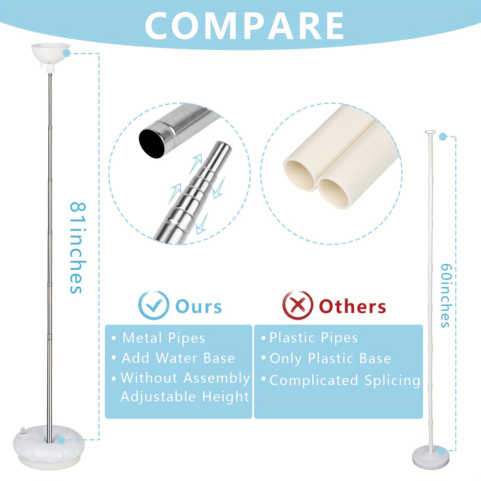 Metal balloon column kit adjustable arch balloon column temu