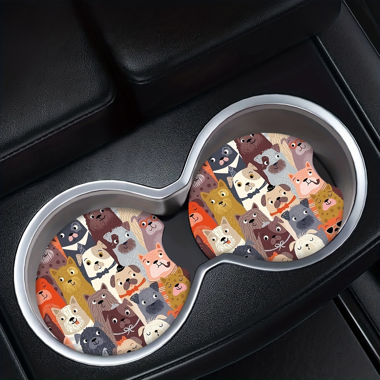 Car Coasters Absorbent Car Cup Holder Coasters Cute Car - Temu