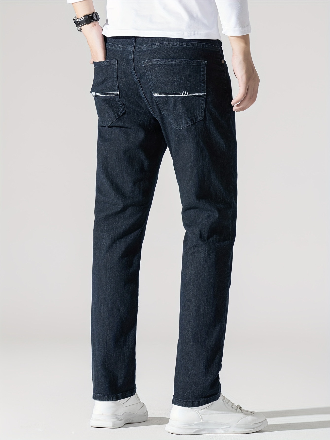 XIULAIQ New Hombres Moda Jeans Business Casual Estiramiento Slim