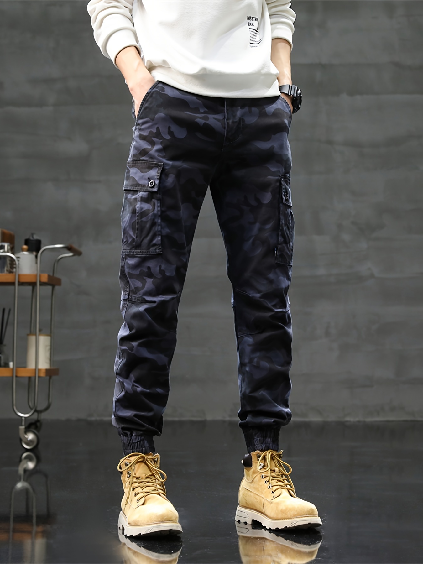 PANTALONS HOMME CARGO Militaire Mimétiques Poches Coton Camouflage