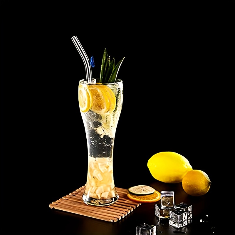 Butterfly Glass Straws Set Reusable Clear For Smoothies Cocktails