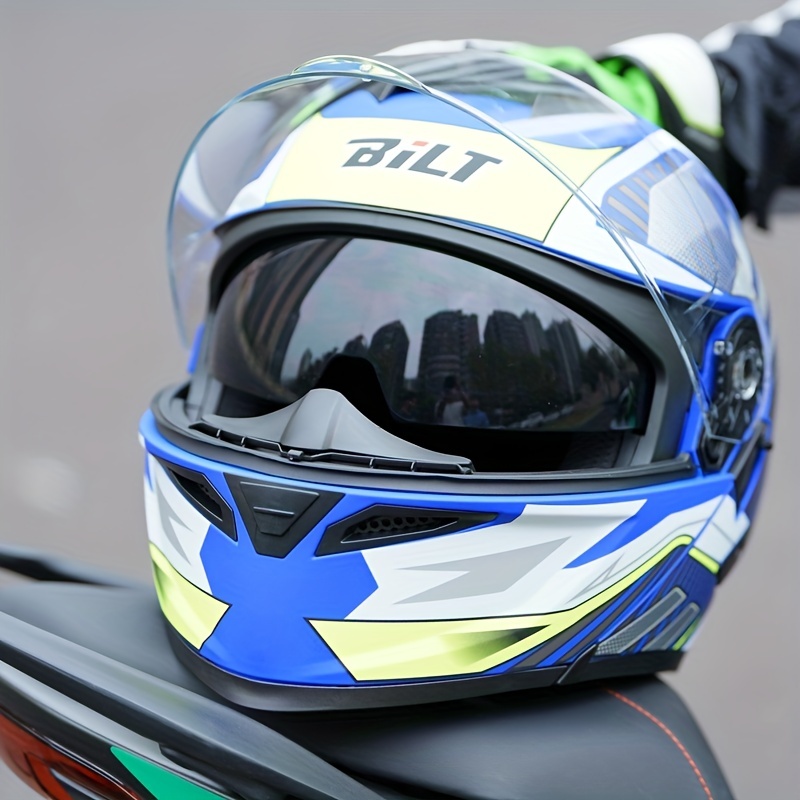 Cascos para motocicleta para adultos, casco modular abatible de cara  completa, protector solar de doble visera, aprobado por DOT/ECE, motocross
