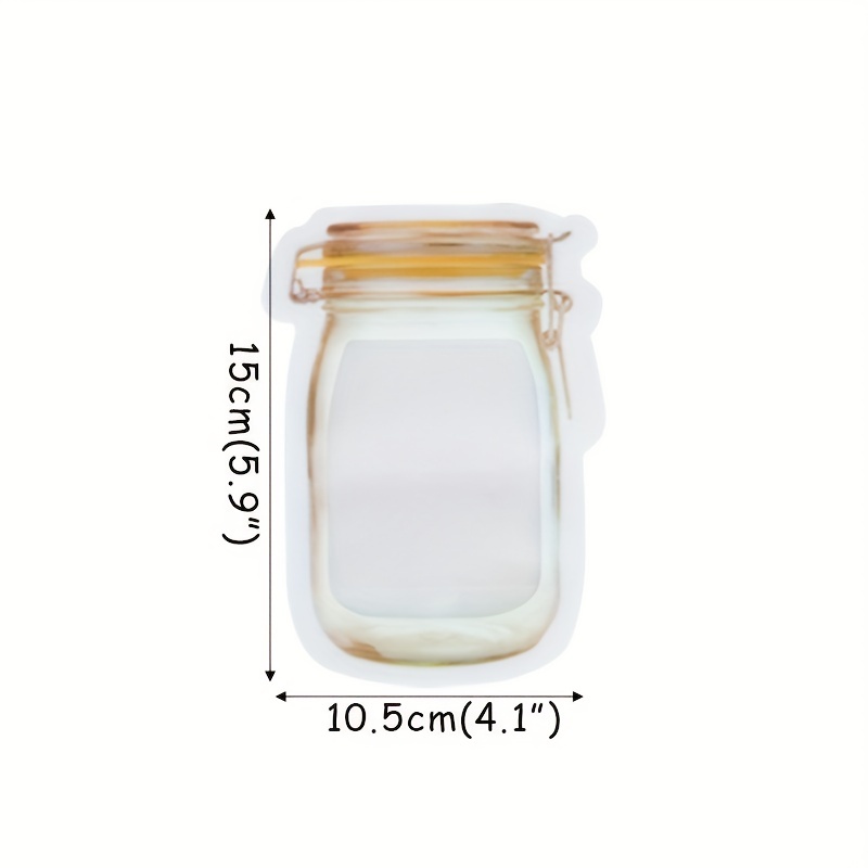 30 Pcs Mason Jar Zipper Bags, Spice Storage Bags Airtight Seal Food Storage Bags Snack Saver Container Leak-proof Zip-Lock Bags For Travel Camping