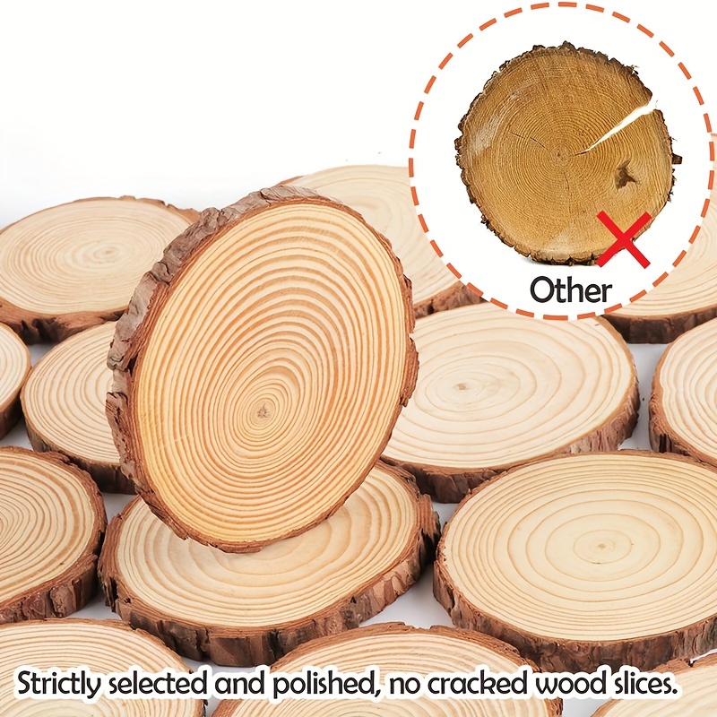 Rodajas de madera de 10 a 11 pulgadas, 8 piezas de rebanadas de madera sin  terminar para centros de mesa, galletas de madera, losas de madera natural