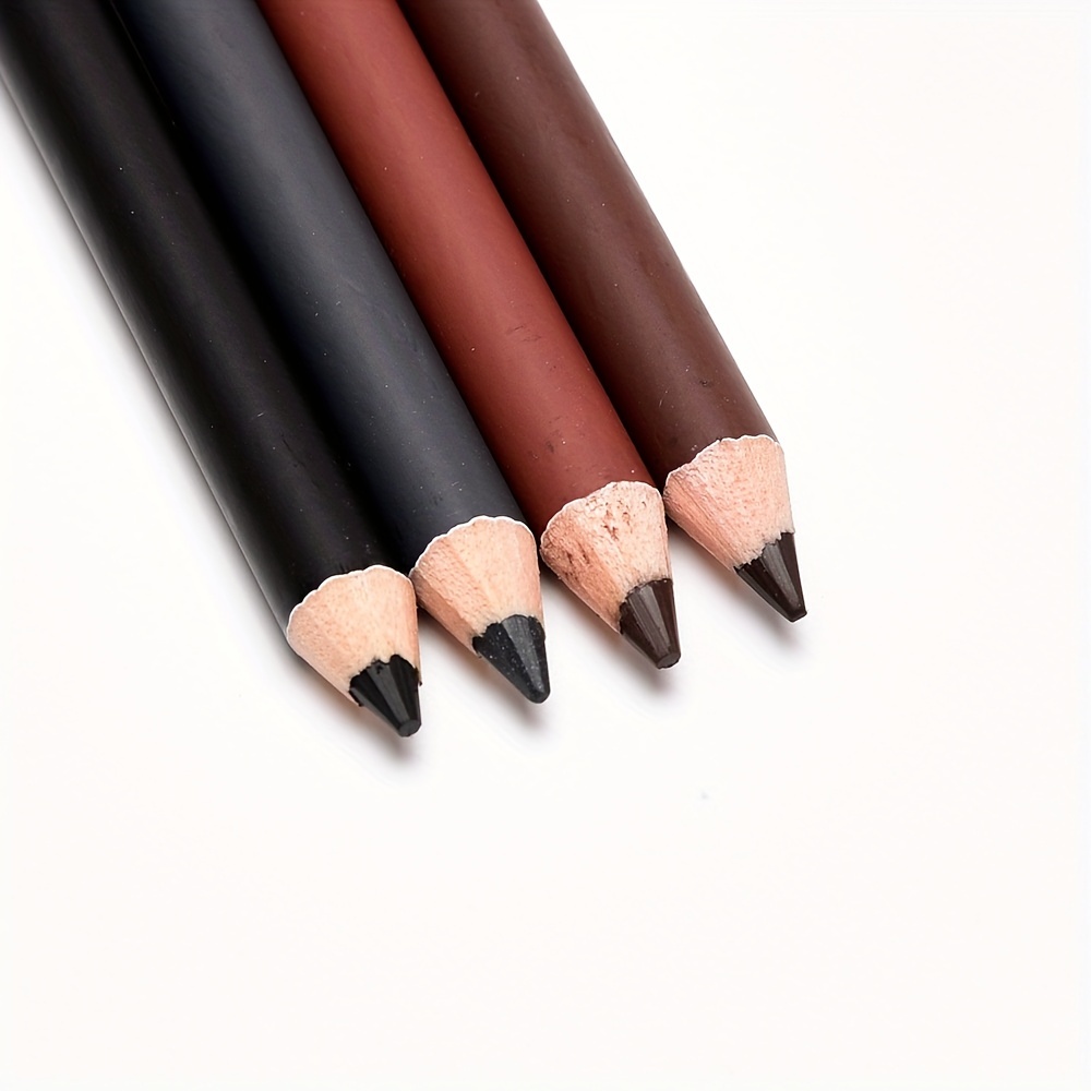 Short Wooden Rod Eyebrow Pencil With Eyebrow Comb Eyeliner Pen