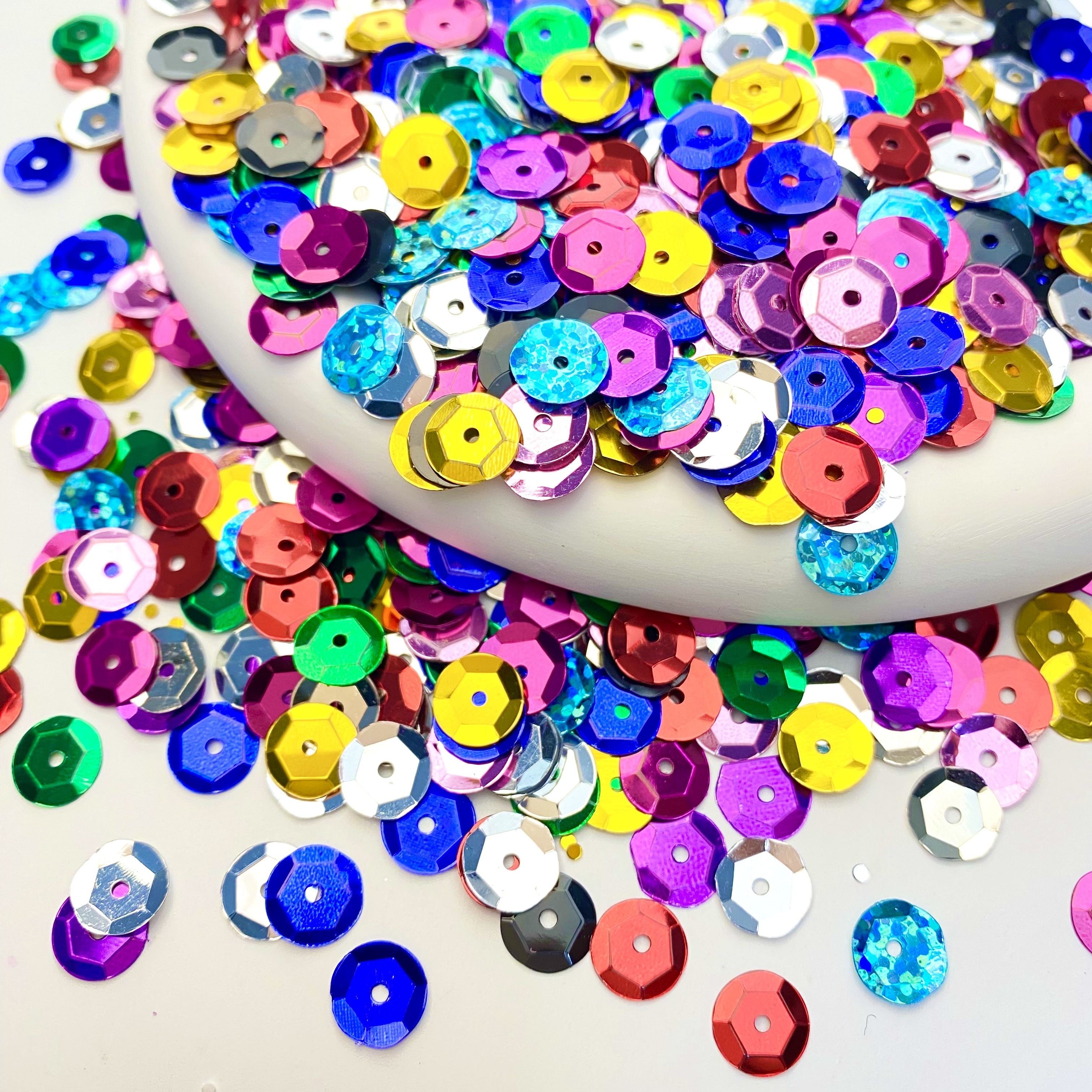 Blue Flat Round Loose Sequins Green Pink Sewing Craft Accessories Sequin  1200pcs