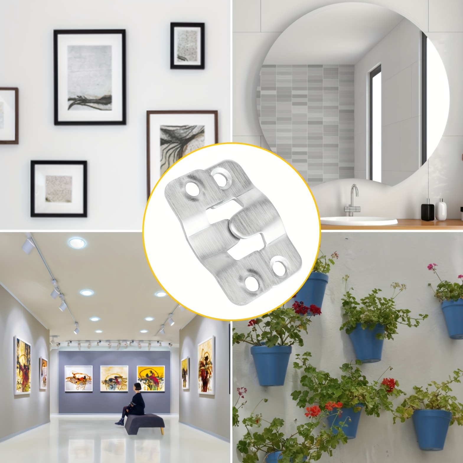 Bracket Frame Picture Mount Cleat Flush Mirror Interlocking French Z Hangers  Clips Hanging Hanger Hooks Keyhole Hook 