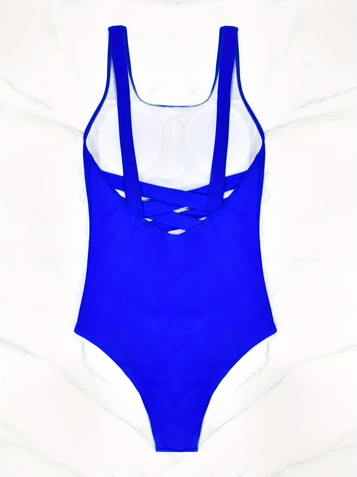Kcocoo Womens Scoop Neck Back Criss-Cross Hollow Out Monokini One Piece  Swimsuit Tummy Control Swimwear Bikini Bathing Suit(Blue,XXXL) at   Women's Clothing store