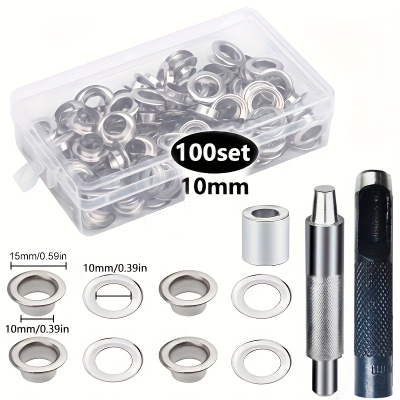 Eyelet Metal Grommet Mix 5 Colors With Washer Tool Kits - Temu