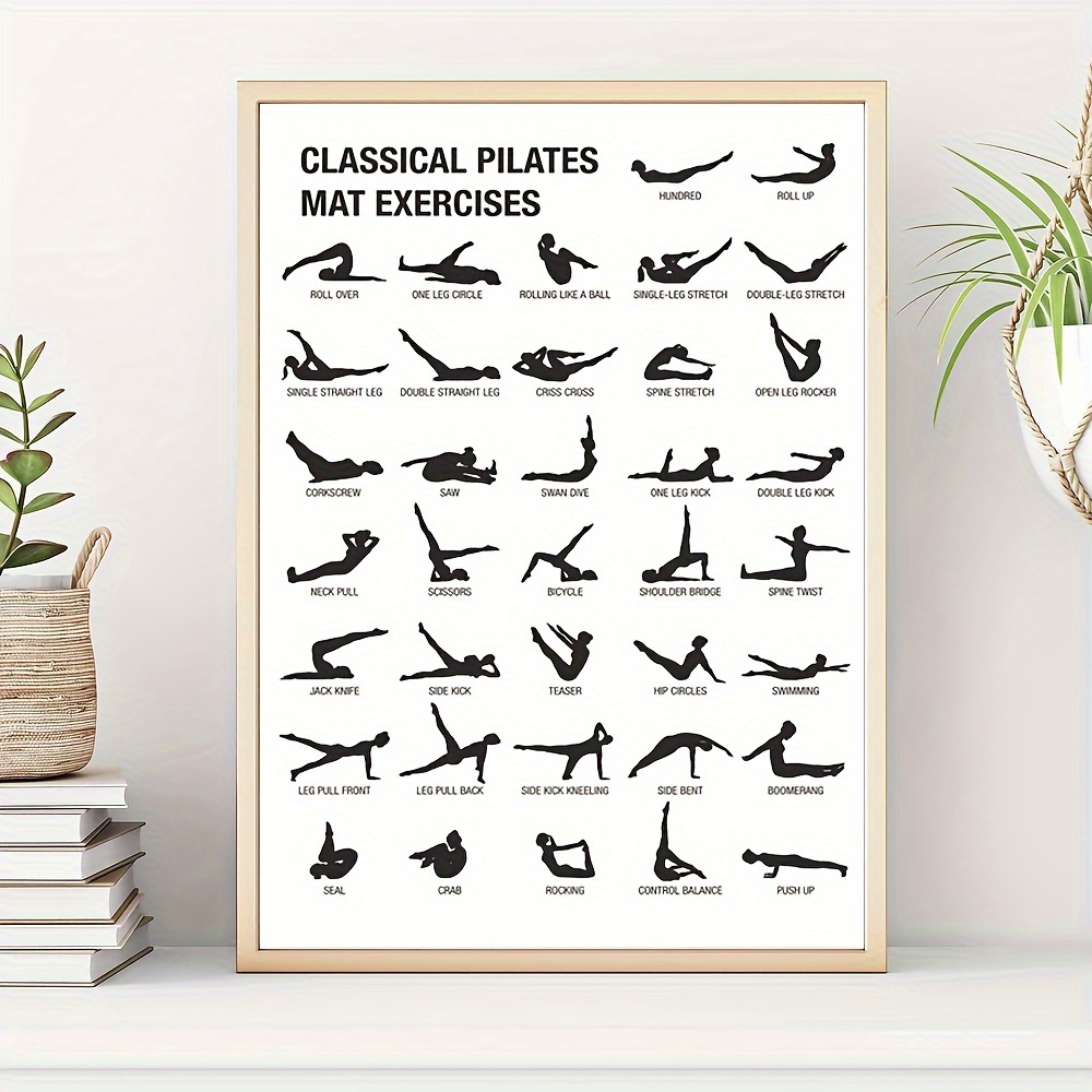 Pilates Workout Poster Fitness Training Chart Exercise Poster PRINT  LAMINATED