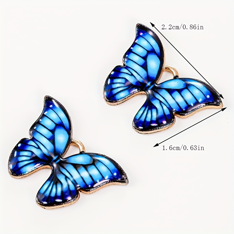 Colorful Butterfly Charms Pendant Enamel Metal Small Charms - Temu