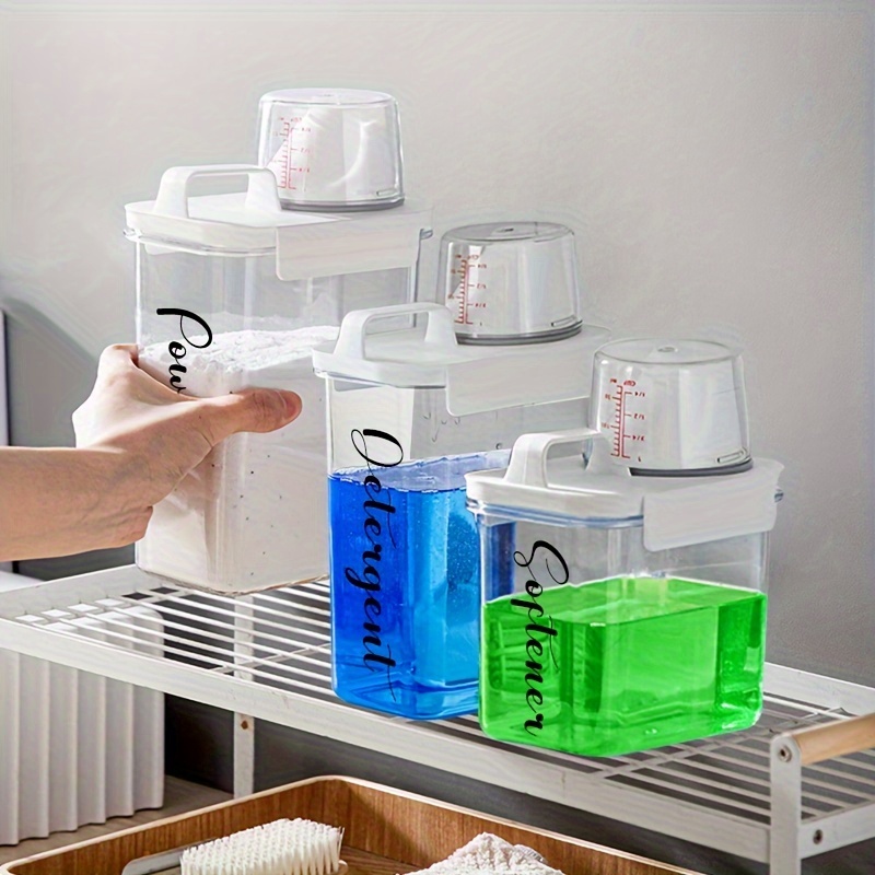 Household Measuring Cup Laundry Detergent Powder Washing Powder Container  Cereal Jar Detergent Box Storage Bucket S 