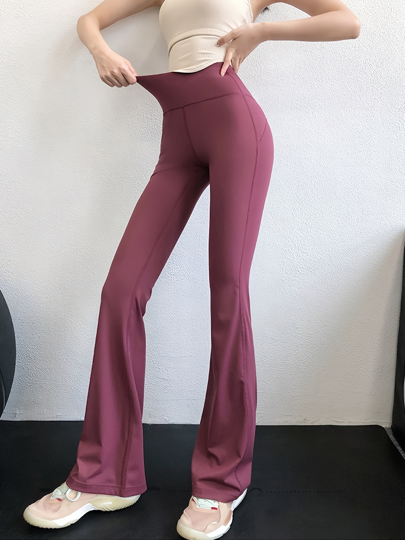 YUHAOTIN Wide Leg Yoga Pants for Women Plus Size Tall Tight Fitting Dance  Wide Leg Pants Raising High Waisted Casual Bell Bottom Pants Fitness Sports  Yoga Pants Women Yoga Pants Bootcut 