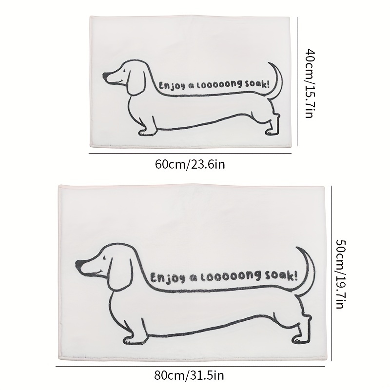 40*60cm Sausage Dog Bath Mat Toilet Rug Non-slip Bathroom