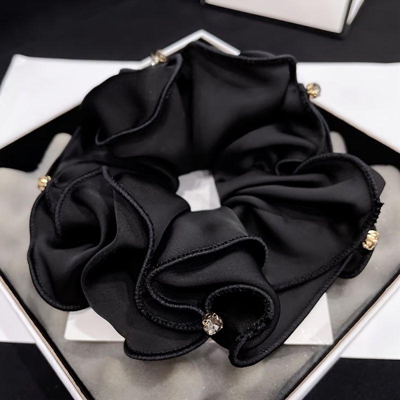 Black Satin Scrunchies