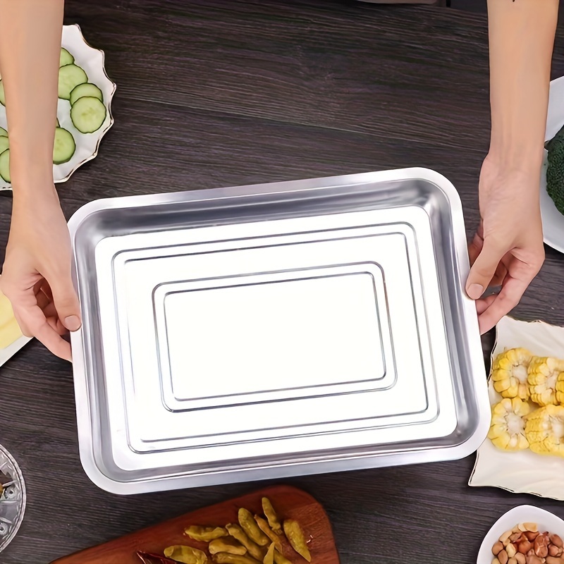 Toaster Oven Pan Trays, Rectangular Lasagna Pans, Stainless Steel Deep  Small Baking Sheet, Dishwasher Safe, Baking Tools, Kitchen Gadgets, Kitchen  Accessories, Fit Your Small Oven & Single Person Use,, Non Toxic 