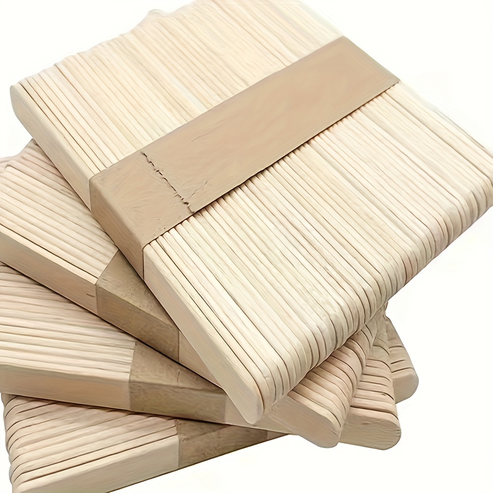 Popsicle Sticks for-Crafts - 300 PCS Craft Popsicle Sticks 4.5 inch Wooden  Multi-Purpose Premium Wood for Waxing Crafting Paddle Ice Cream Stirring