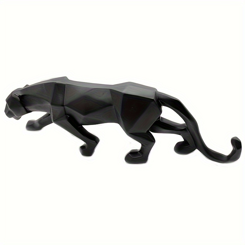 Panther Statue Animal Figurine Abstract Geometric Style - Temu