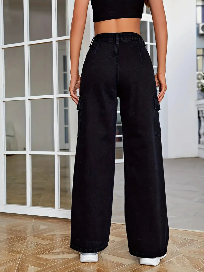 Women's Vintage Cargo Pants High Waist Baggy Jeans Pockets - Temu Mexico