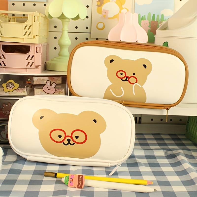 Cute Bear Color Pencils Creative Stationery Long - Temu