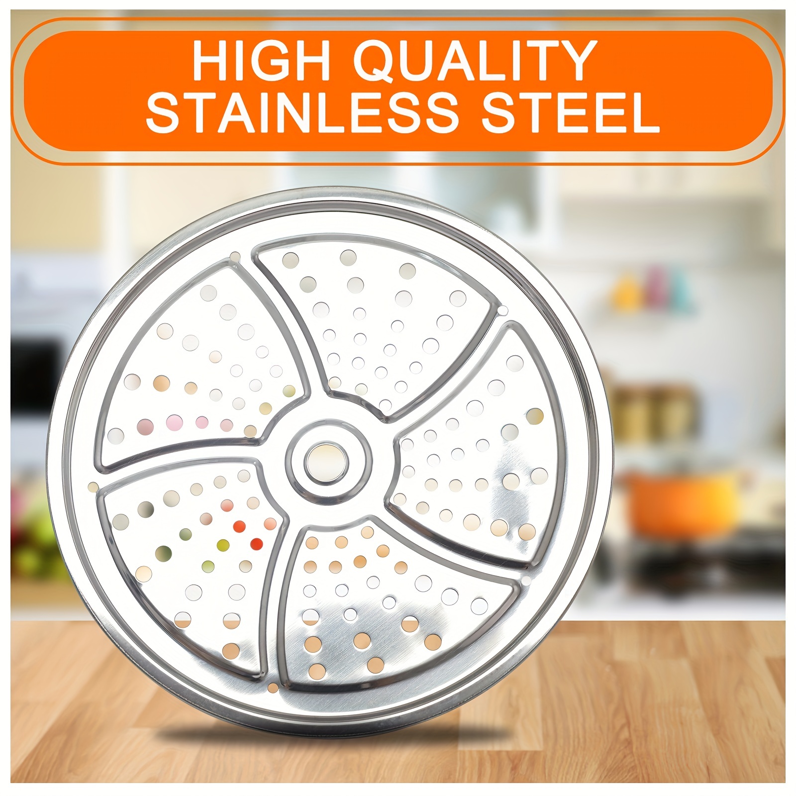 11-inch Round Stainless Steel Steamer Rack, Pressure Cooker Canner Rack, Insert Stock Pot, Steaming Tray Stand, Cooking Toast Bread Salad, Easy to