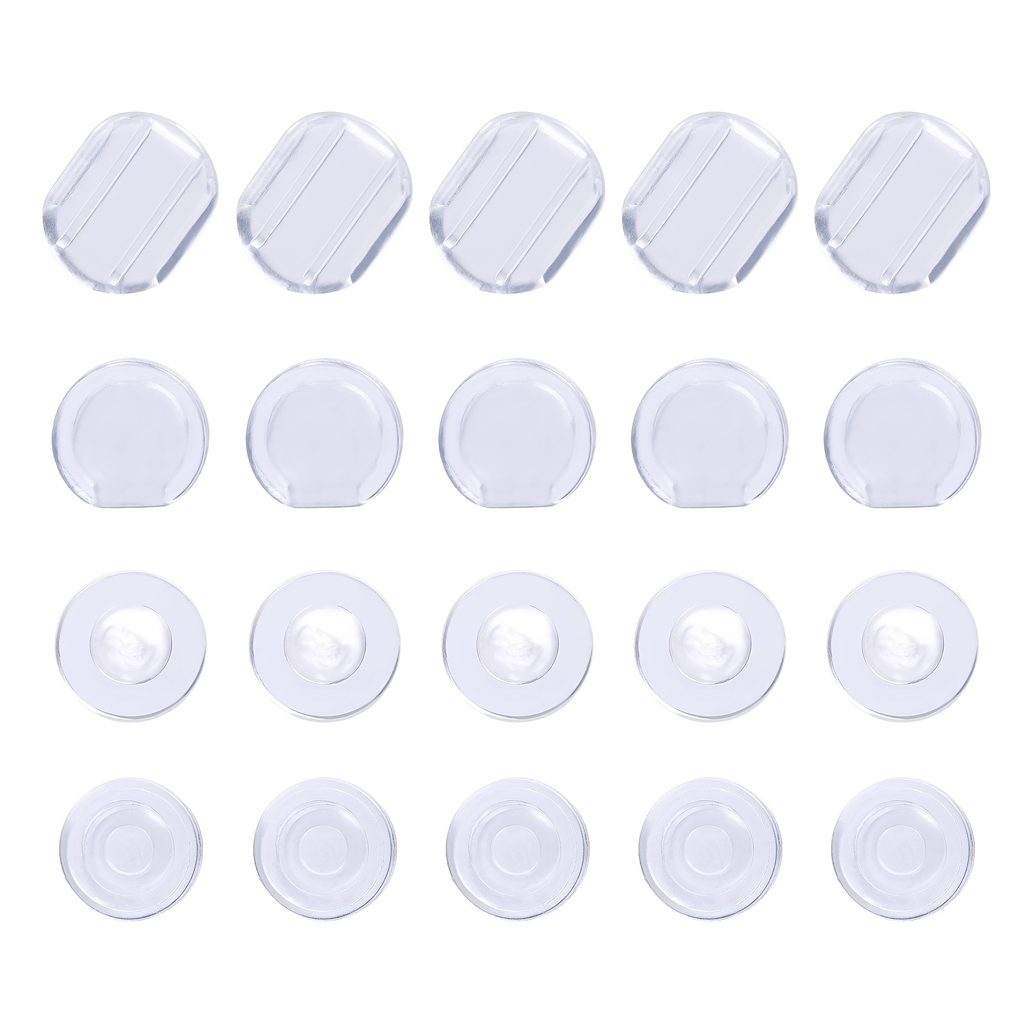 Transparent Disc Pad Earrings Back Pad Plastic Earring Back Pads