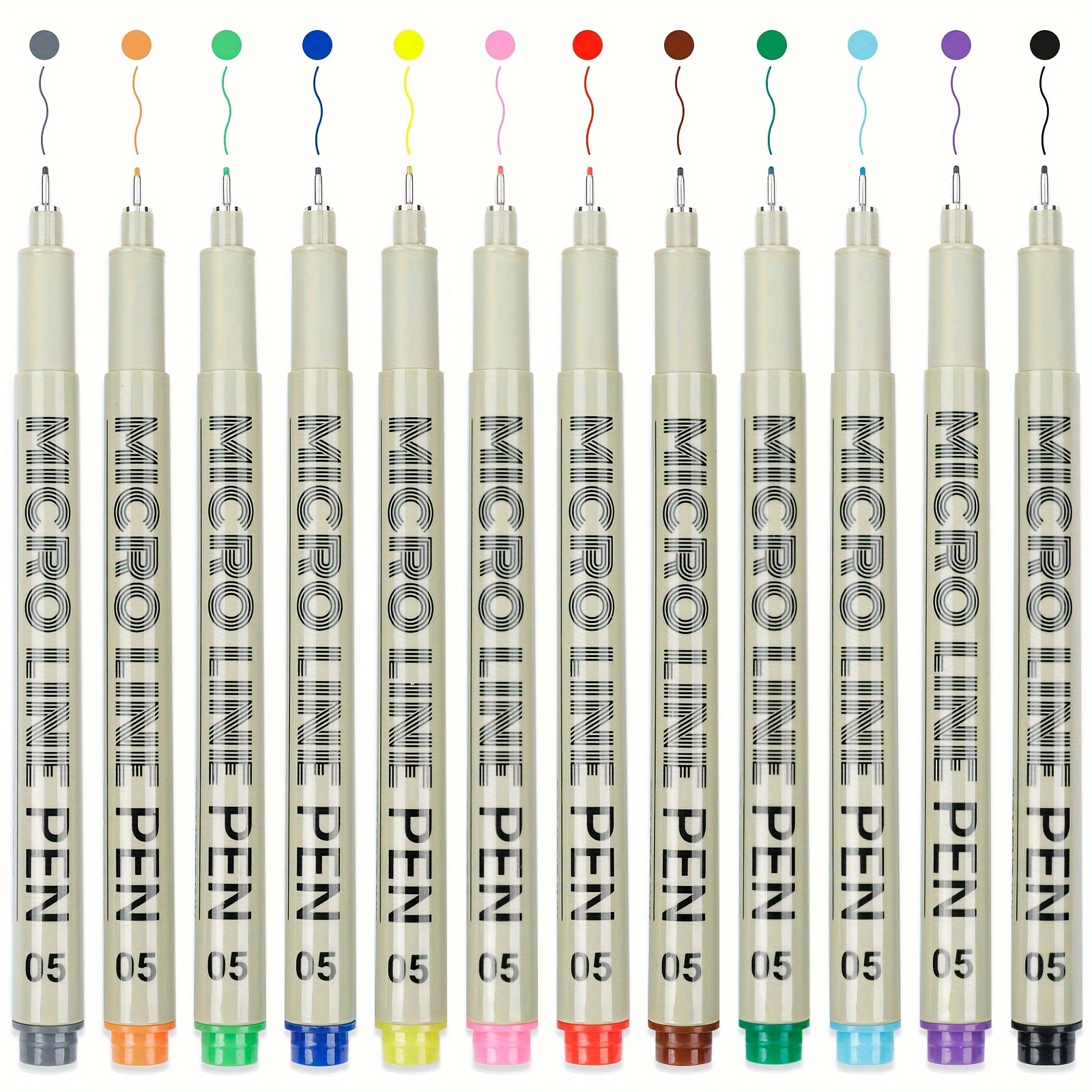 

12 Pcs Colored Micro Pens 05, Fineliner Pens Waterproof Archival Ink Set, Fine Point Pen, Ultra Fine, Drawing Art Pens For Illustrating Journaling Zentangle Supplies