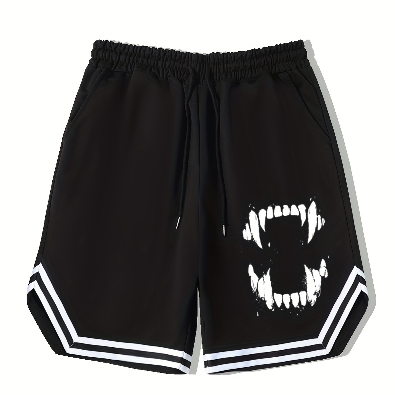 

Men's Streetwear Shorts, Horror Graphic Drawstring Stretchy Short Pants For Workout Fitness, Summer Clothings Men's Fashion Outfits