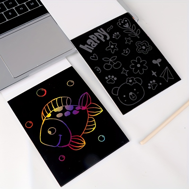 Scratch Art For Kids Rainbow Scratch Paper Scratch Art For - Temu