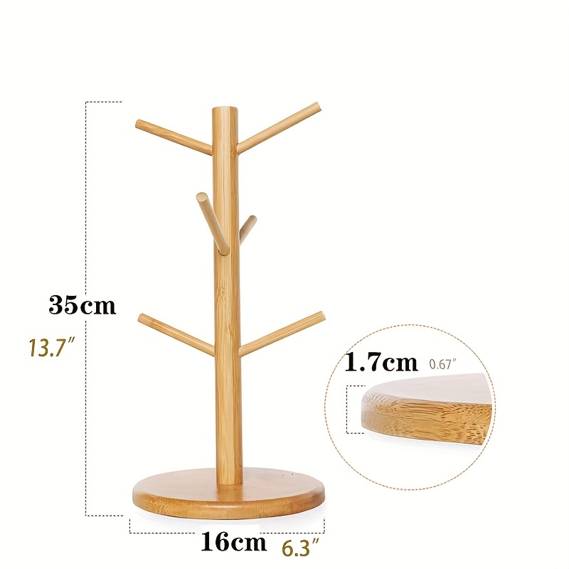 1 Soporte Para Tazas De Bambú Con 6 Ganchos Taza De Café Y - Temu Mexico