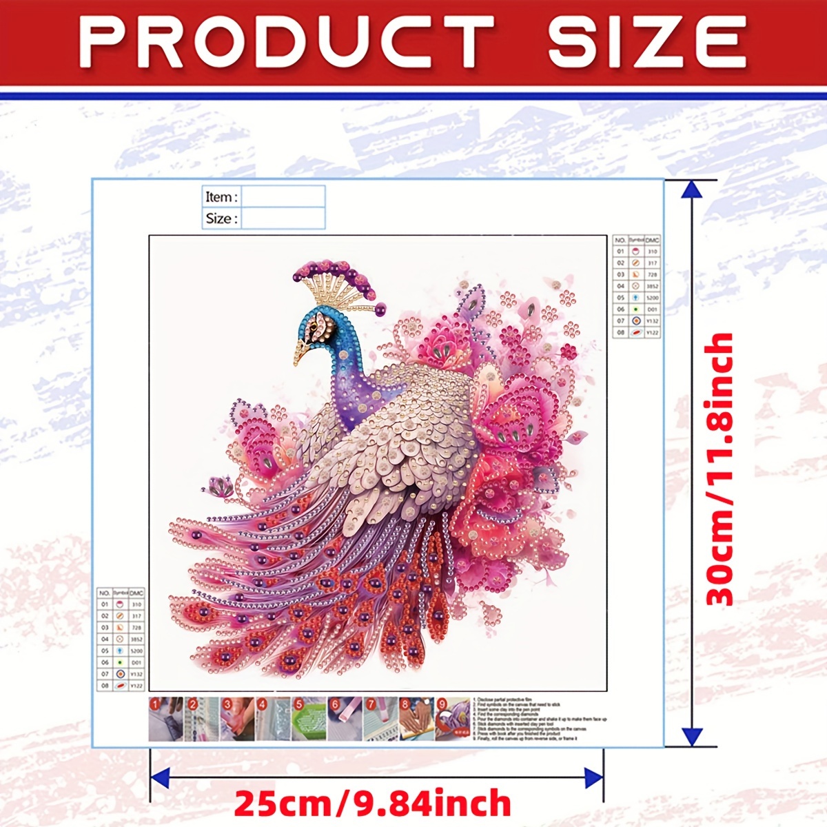 Peacock Pattern Artificial Diamond Painting Kit For Beginner - Temu