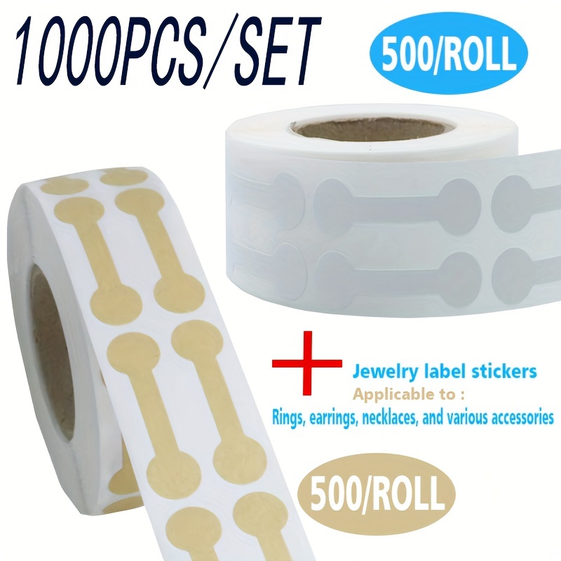 Jewelry Tags for Pricing- 500 Pcs Jewelry Price Tags Self Adhesive Short  Dumbbel