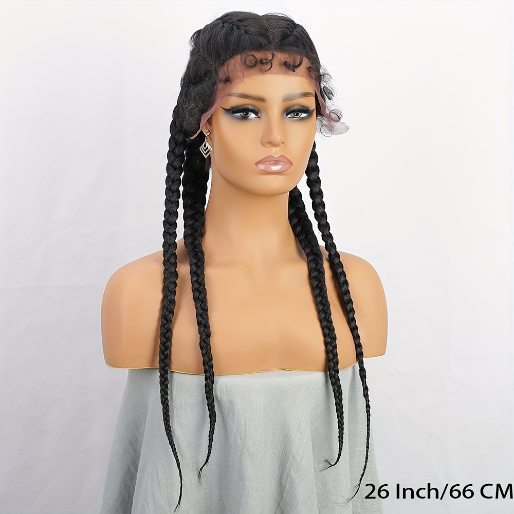 Long Braided Wigs Women 13*4 Lace Front Wigs Lightweight - Temu Canada