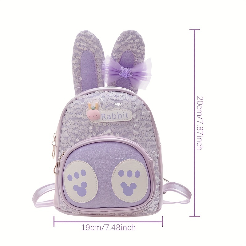 Rabbit Pattern Backpack With Long Ears Lightweight Small Travel Backpack