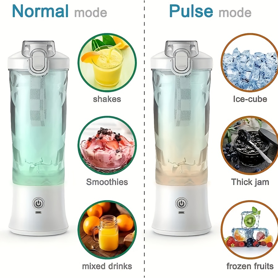 600ml Electric Portable Blender Smoothies 4000mAh USB Rechargeable