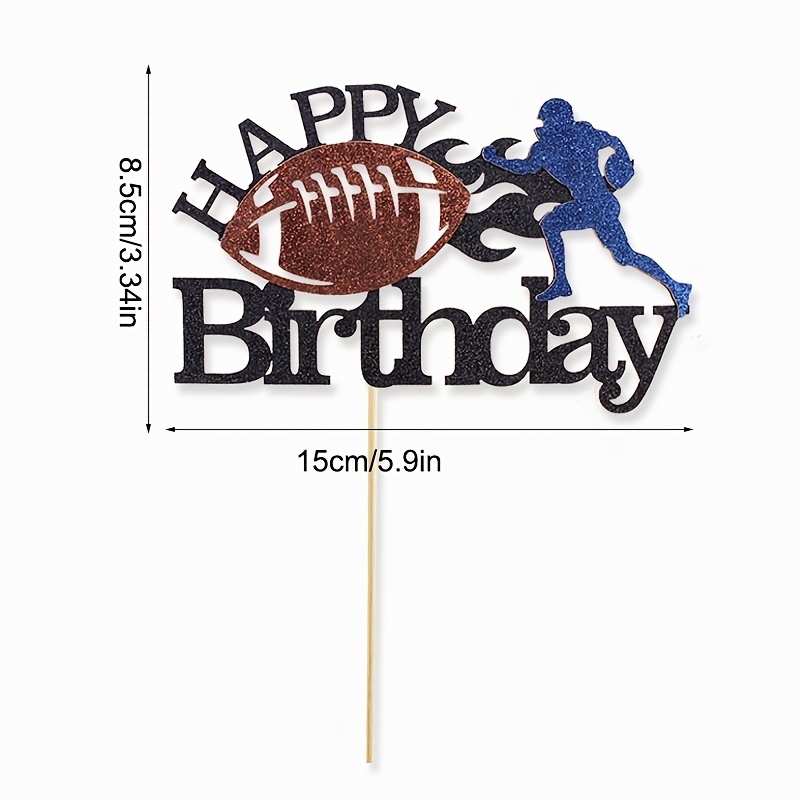 1pc, Football Happy Birthday Cake Topper, Cake Picks Festa Di Compleanno  Per Ragazzi Cake Topper Forniture Per Feste A Tema Sportivo, Forniture Per